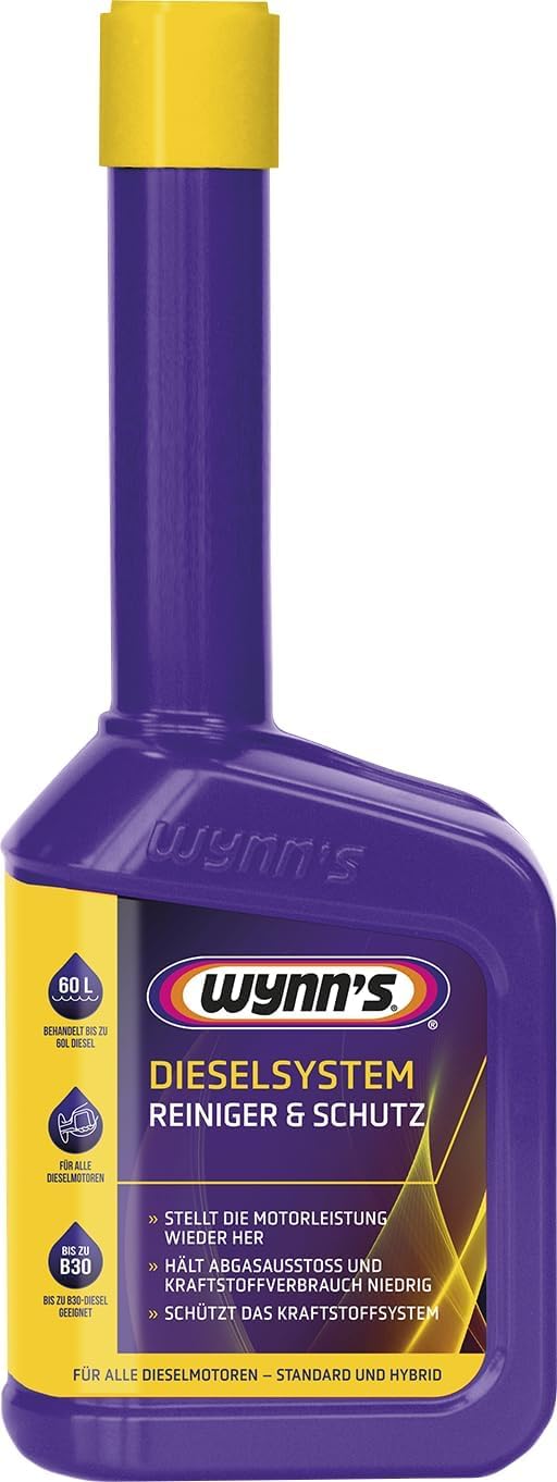 Wynn's Diesel System Reiniger – Tiefenwirksame Motorbehandlung – Stellt die Kraftstoffeffizienz Wieder her & reduziert Emissionen – Verhindert Probleme mit Turbo, AGR-Ventil & DPF – 325 ml