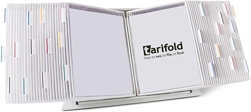 Vista 23 de DJOIS by Tarifold - Sistema de visualización de escritorio, marcos de alambre de acero duraderos, tamaño carta, 10 bolsillos de doble cara, Variado