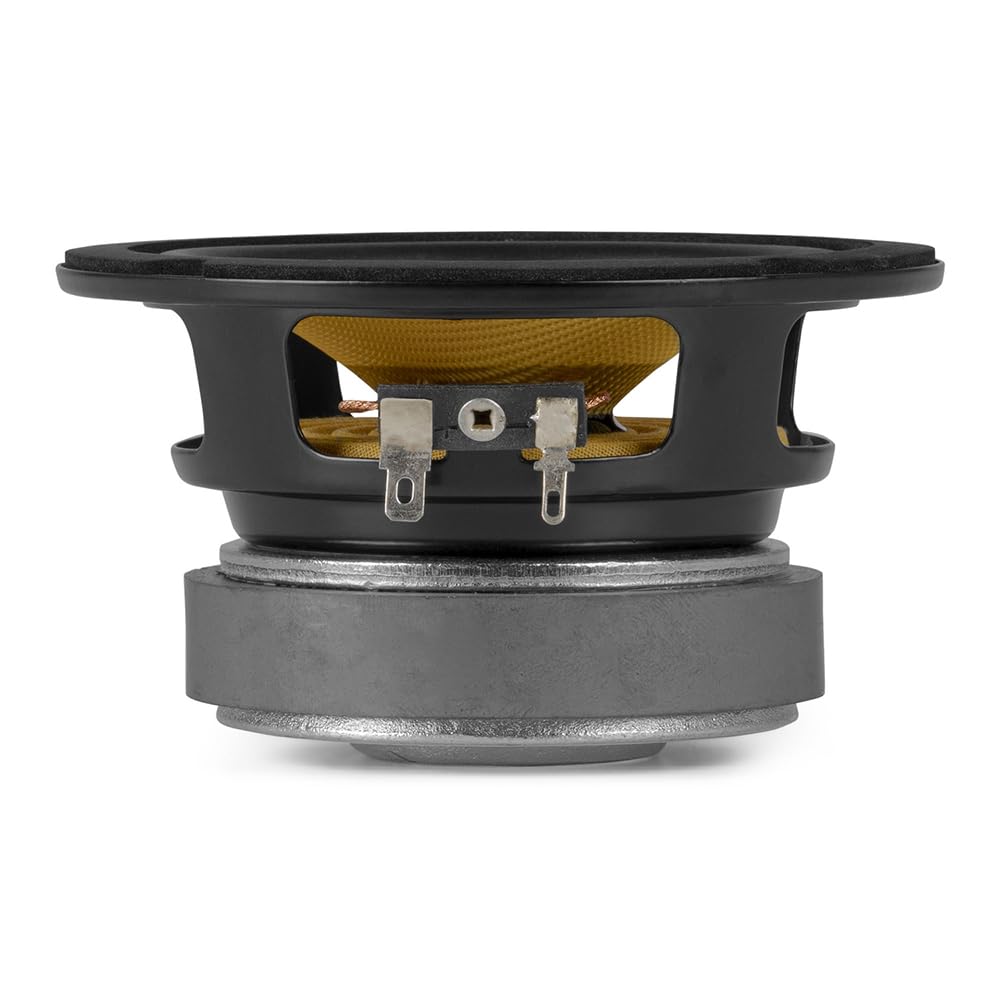Vonyx WK10 HiFi Breitbandlautsprecher, 4 Zoll Einbaulautsprecher mit Kevlar-Membran, 150W Max, 8 Ohm, hitzebeständige Spule, Ferritmagnet, 92mm Durchmesser, Heimkino Basslautsprecher - Schwarz/Gelb