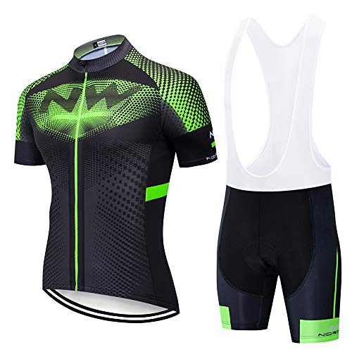 CQXMM Maillot Cyslisme Manches Courtes + Cuissard 3D Gel Coussin Solide Tenue VTT Combinaison Vélo Jersey Respirant Séchage Rapide Cycliste Homme Printemps Ete