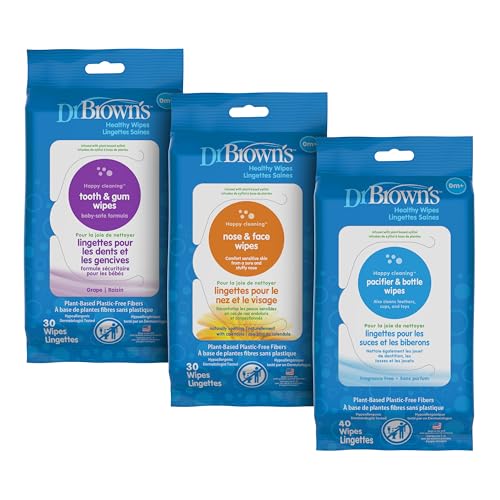 Dr. Brown's Healthy Wipes Variety Pack, Tooth and Gum, Nose and F...