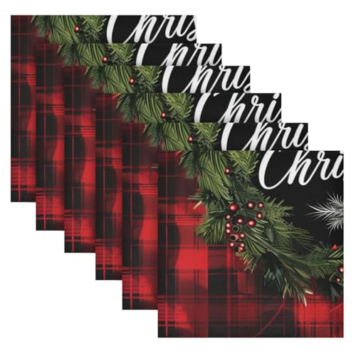 Servilletas de Tela con Diseño Navideño Multicolor Set x6 miniatura 2