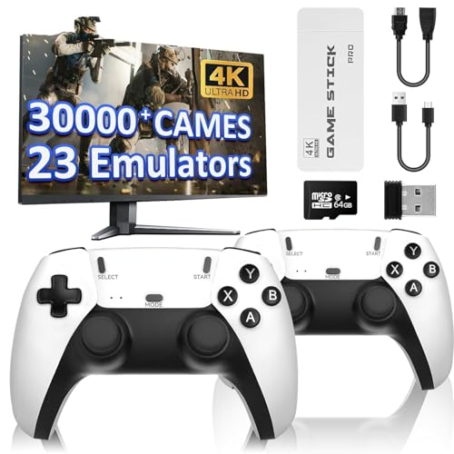 Image of Generation Wireless Retro Game Console Stick 4K Stick with Built-in 23+ Emulators,20,000+ Games, 4k Hdmi Output & 2.4GHz Wireless Controller, Retro Game Emulators, Plug & Play TV Video Games(64G)
