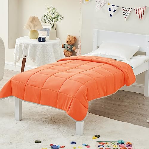 Image of yescool Weighted Blanket (7 lbs, 41 inch x 60 inch, Orange) Cooling Heavy Blanket, Perfect for 60-90 lbs, Breathable Throw Blanket Gifts with Premium Glass Bead, Machine Washable