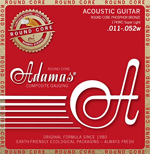 Adamas Akustik-Gitarren Saiten Historic Reissue Phosphor Bronze Round Core Satz Super Light .011-.052 - 1749Rc