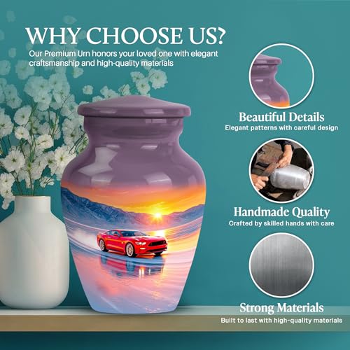 Image of Car Urn Ash Keepsakes for Human Ashes 3 Inch | Burial Urns Adult Human Ash Cremation Urns Funeral Urn for Ashes