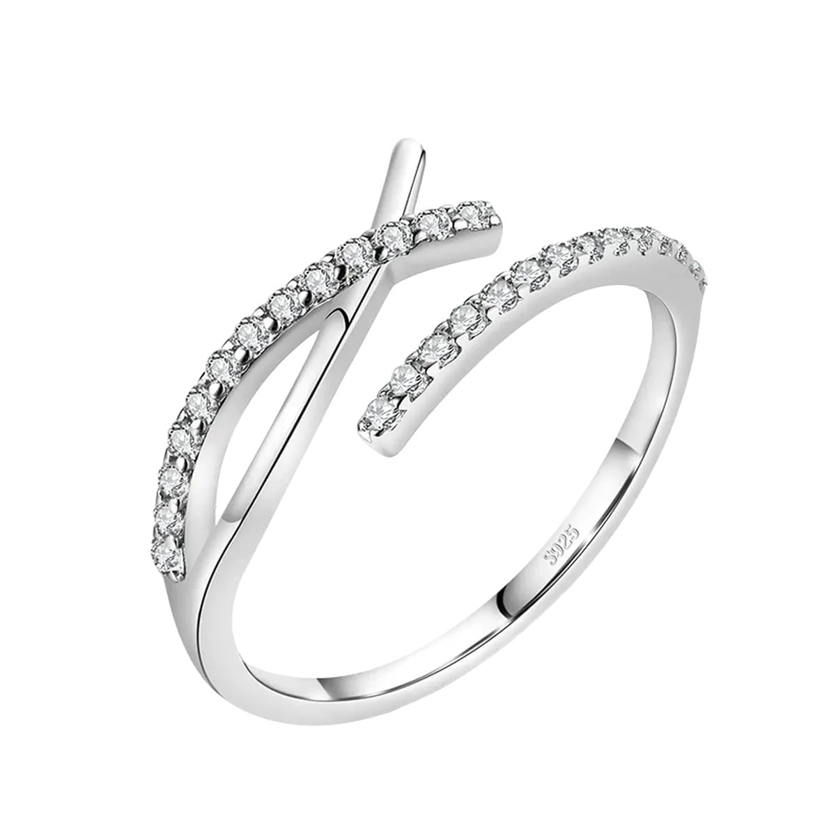 Bague réglable en Cubic Zirconia : le bijou géométrique idéal pour briller lors d'un mariage - 2