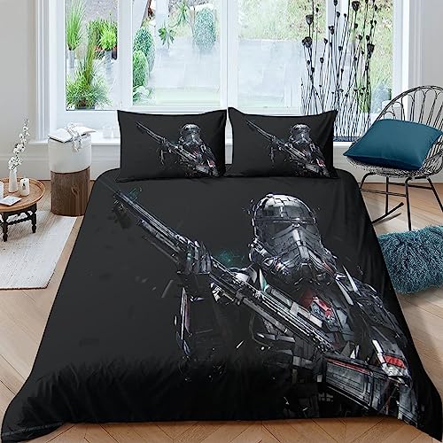 3D Printed Star Wars Bedding Set The Mandalorian Duvet Cover Set For Boys Girls Comforter Cover Microfiber Quilt Cover With 2 Pillowcases King Size