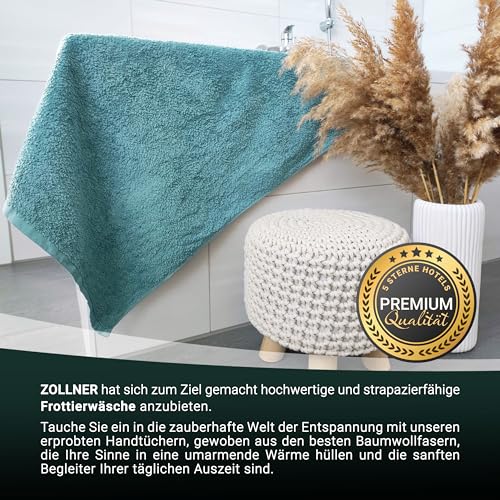 ZOLLNER 4er Set Handtücher - weiche und saugstarke Gästehandtücher - waschbar bis 95°C - Baumwolle - 50x100 cm in Petrol