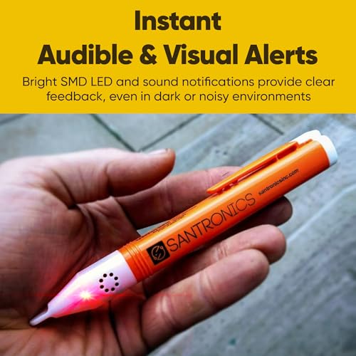 Santronics 3000 Non-Contact Voltage Tester, Always-On AC Voltage Detector 50-1000VAC, CAT IV Certified Electric Tester, Made in USA, No On Off Switch, Audible Visual Alert, Pen Size Electrician Tool by Santronics - Image 5