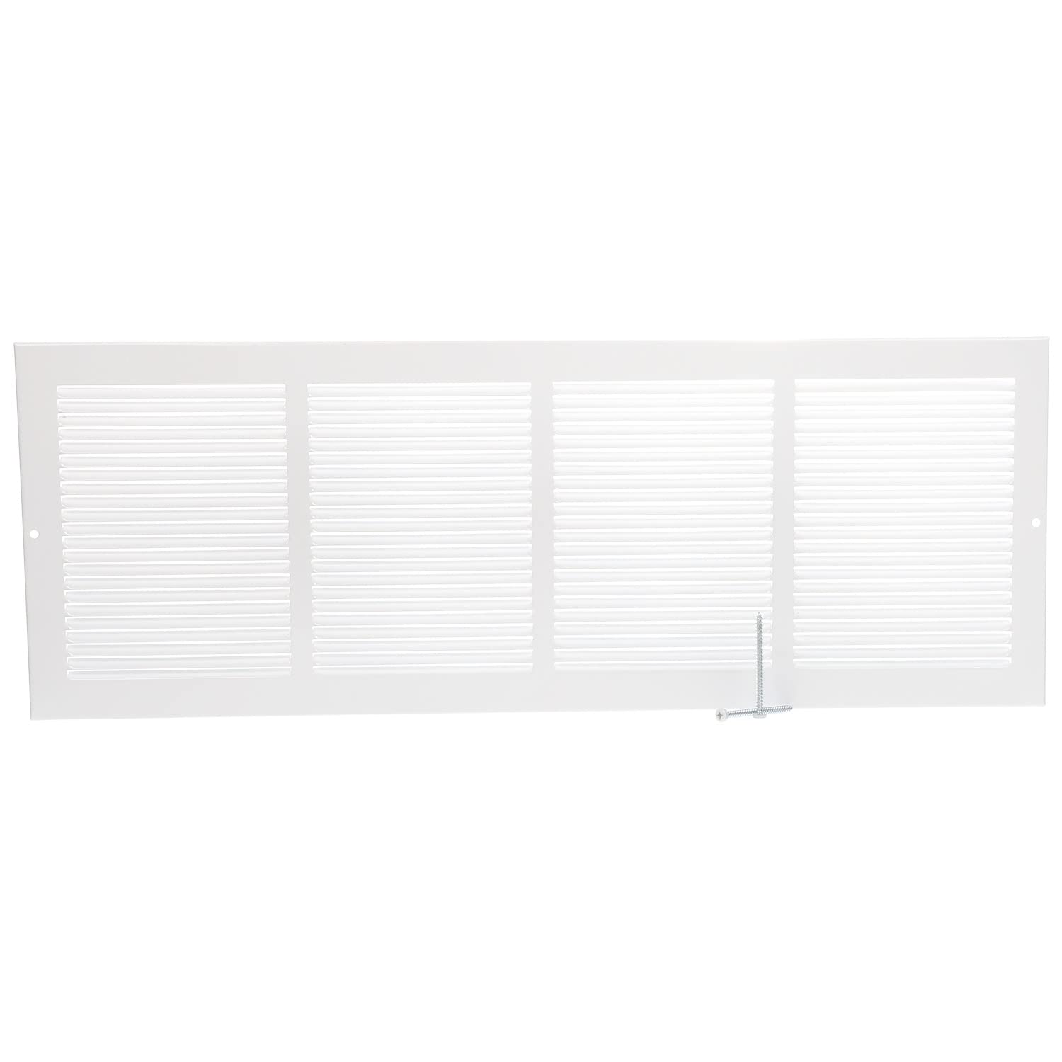Plinthe retour grill acier blanc 24x8 pouces grille de reprise robuste
