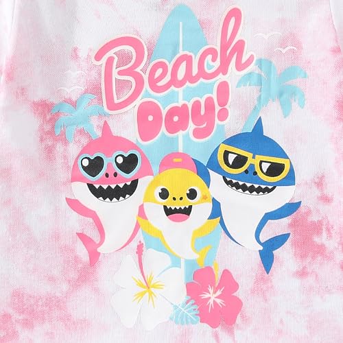 Image of Nickelodeon Baby Shark Girls 2-Piece Short Sleeve Shirt and Pants Set for Toddlers