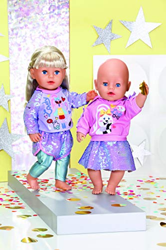 Zapf Creation 828182 BABY born Fashion 43cm, Puppenkleidung Puppenzubehör in lila rosa bestehend aus Kapuzenshirt und… – Bild 5