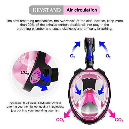 image for Keystand Full Face Snorkel Mask,Breathing Mechanism Snorkeling Masks f