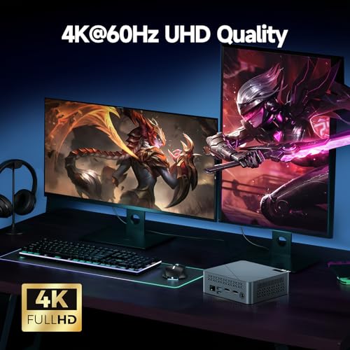 Image of wo-we H5 Mini PC Twin Lake N150(4C /4T,Turbo 3.6GHz) 16GB DDR4 RAM 512GB NVMe M.2 SSD Gaming PC, Mini Desktop Computer Triple 4K 60Hz, Dual HDMI, 2.5G RJ45, WiFi5 BT5.0