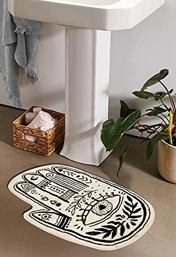 Livebox Palmistry Kids Rugs For Bathroom, 1.8'X3' Evil Eye Washable Rug Small Black And Cream Play Carpet For Kids Room, Ultra Soft Non-Slip Baby Nursery Rug For TeenS Bedroom Playroom Dorm #TOP1