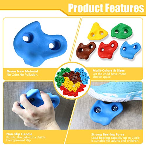 image for Newtion Multi-Colored Pack of 30 Rock Climbing Holds for Kids and Adul