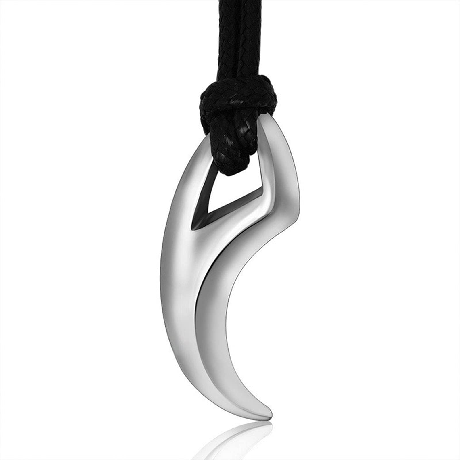 Collier dent de loup pour couple en acier look flamboyant ins