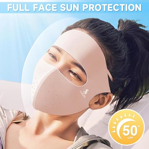 Image of 4Pcs Breathable UV Protection Full Face Mask Set, Comfortable Sun-proof Full Face Cover, Perfect for Cycling, Daily Commute and all kinds of Outdoor Activities for Women