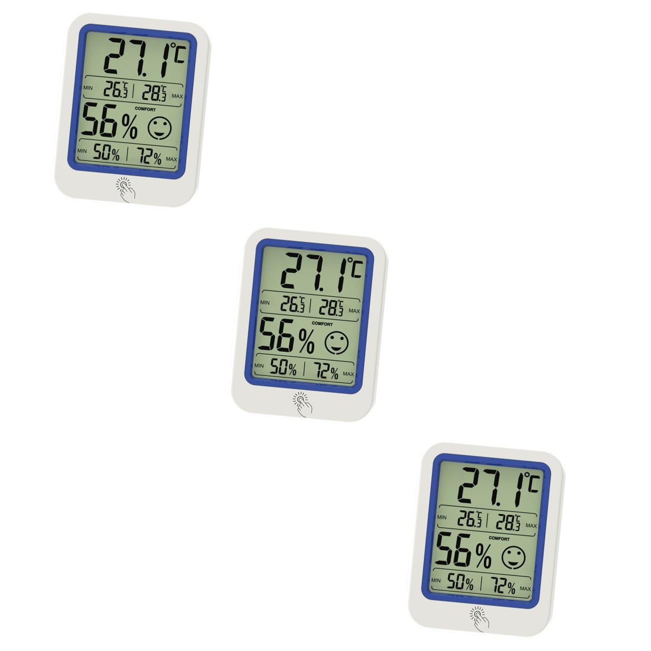 3 Pièces thermomètre termometre d intérieure thermometre intérieur thermometre electronique thermométre intérieur Moniteur de température électronique hygromètre câble Plastique