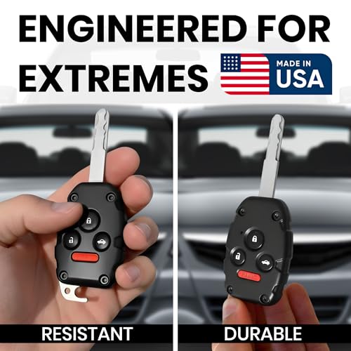 Key Fob Shell Case for Honda Accord 2003-2012, Civic EX 2006-2013, Pilot 2009-2015, CR-V 2005-2006 - Crack-Resistant Cover Replacement, USA-Made, Bottle Opener (Black, 4 Button) by Dubbs Hardware - Used condition - Image 2