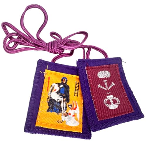 Westmon Works Purple Scapular Set Benediction and Protection Prayer Necklace with Holy Prayer Card3