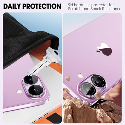 Image of 2 Pack Camera Lens Protector Compatible for iPhone 16 ＆16 Plus, 9H Hardness Tempered Glass Camera Cover, Ultra HD, Anti-Scratch, Case Friendly