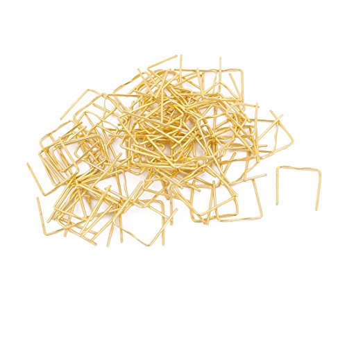 Aexit 100 Pcs Lighting fixtures and controls Chandelier Connectors 14mm Width Gold Tone for Fastening Crystal