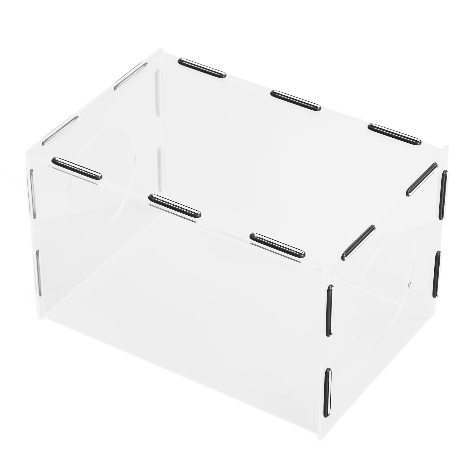 Geschlossener Schleifstaubkasten, Acryl, Geschlossener Schleifstaubkasten mit 2 Löchern, Hochtransparenter Rechteckiger Tischpolierer-Staubkasten Zum Polieren, Schleifen, Gravieren
