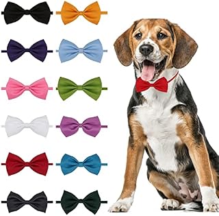 50 PCS Dog Bow Ties, Adjustable Cute Comfy Bowtie for Small Medium Large Dogs Cats Pets, Soft Comfortable Bow Tie Pet Collar for Grooming