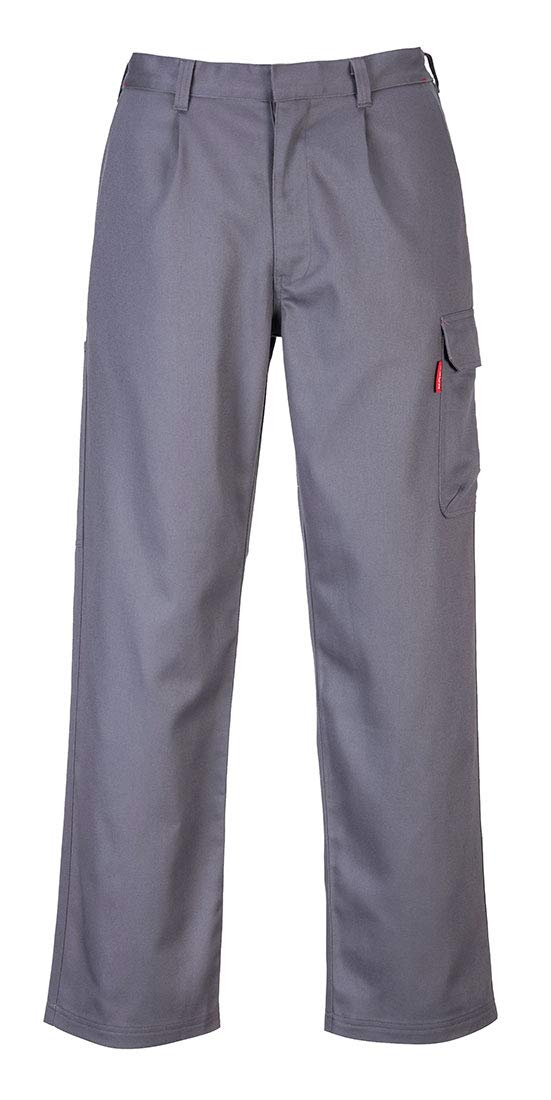 Portwest BZ31 Mens Safety Cargo Pants in Flame Resistant Bizweld ASTM NFPA, Gray, XXLR