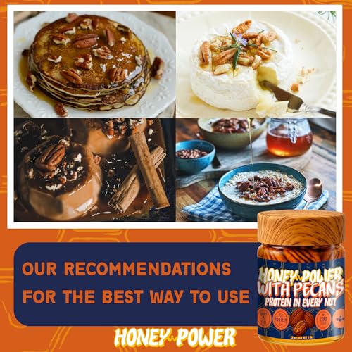 Honey Power con Pecanas – Miel Crua con Pecanas Enteras, 12 oz miniatura 7