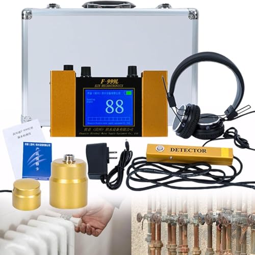 Underground Water Leak Detector, Water Pipe Leakage Monitor with Digital Display & Earphone & Carrying Case, Leak Detector for Water Detectors & Alarms, Adjustable Frequency 1 to 4 Level/200Hz-3000Hz