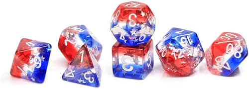 Juego de dados RPG (7) - Bandera con lentejuelas de estrella