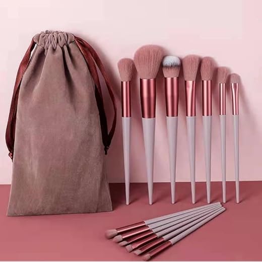 13-Piece Makeup Brush Set - Brown
