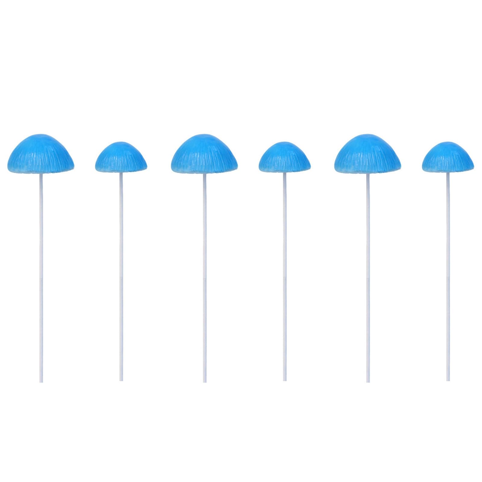 carotoe 6Pack Blue Mushroom Garden Stakes Mushroom Decorative Statues for Outdoor Landscaping and Miniature Gardens Decorative Statues
