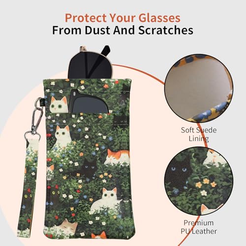 Image of Double Eyeglass Case Soft Dual Glasses Case for Women Men Travel Squeeze Top Sunglasses Cases Eyeglasses Pouch