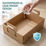 6-Pack Large Disposable Cat Litter Box, Recyclable Cardboard, Waterproof & Leak-Resistant, Portable for Travel, Temporary and Home Use - Image 5