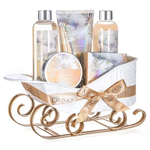 Bath and Body Set - Body & Earth Women Gifts Spa Set with Jasmine & Honey Scent, Includes Bubble Bath, Shower Gel, Body Lotion and Hand Cream. Perfect Gift Basket for Women