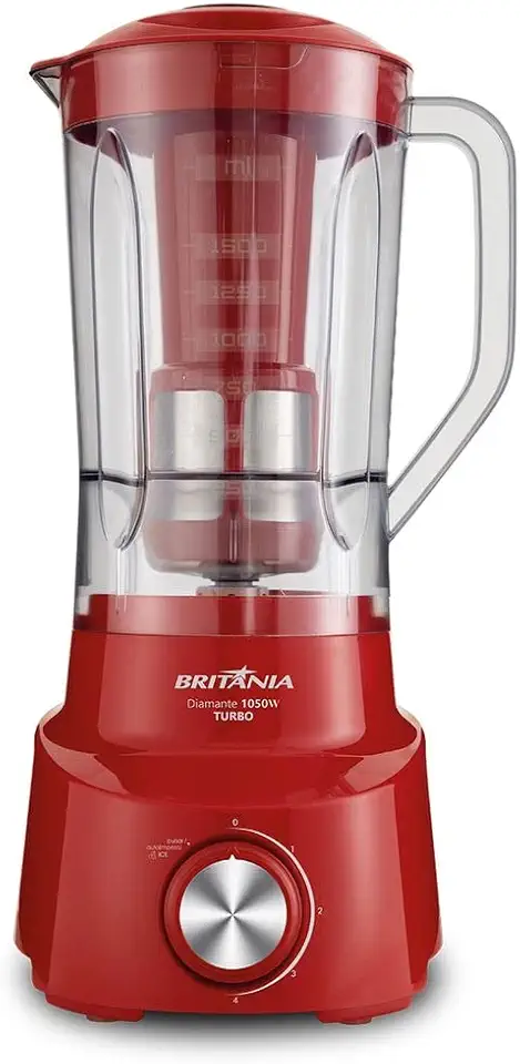 Liquidificador, Diamante, 900w, Vermelho, 110v, Britânia