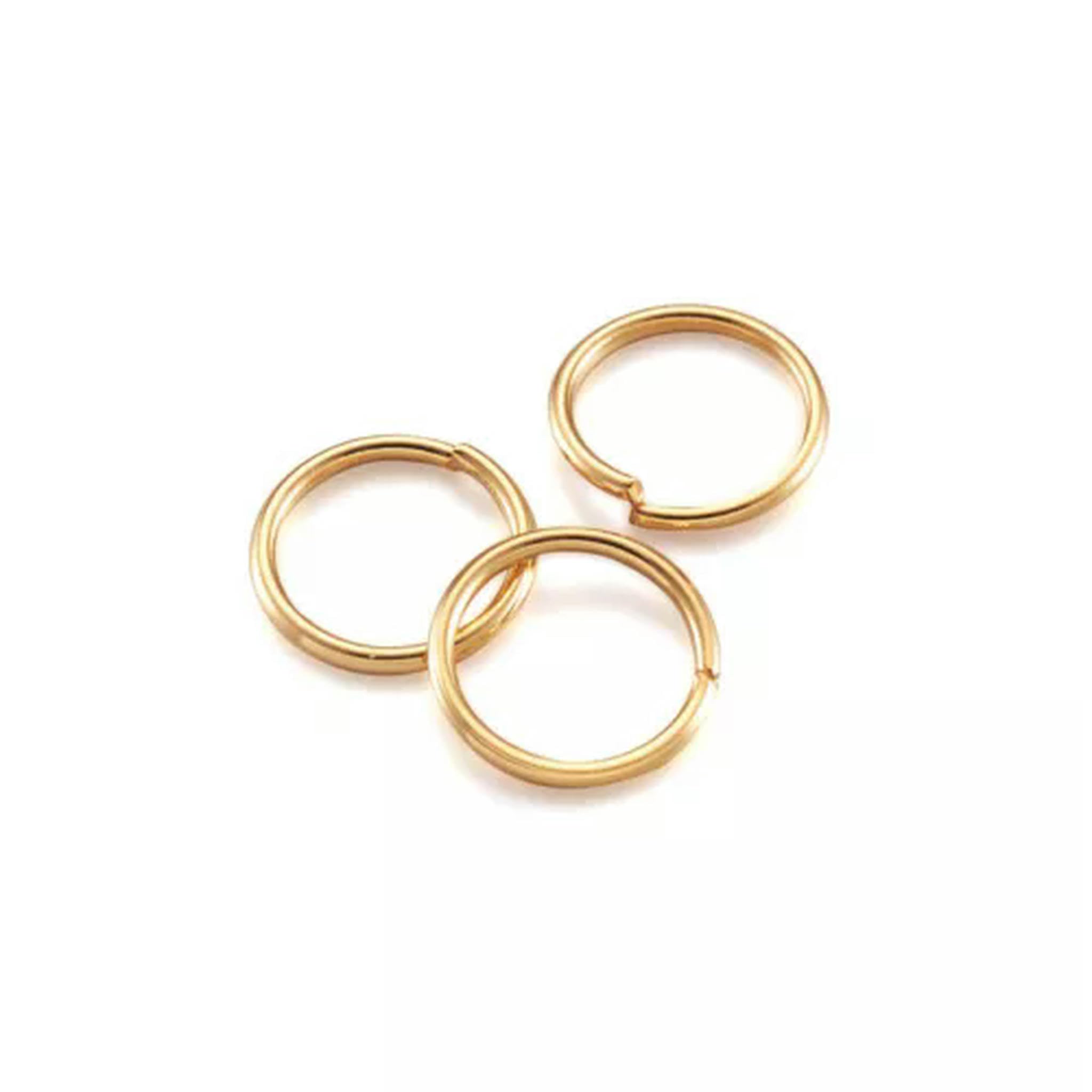 Lot de 500 Anneaux de jonction fermés mais Non soudés en Acier Inoxydable 304, plaqués Or 18 carats
