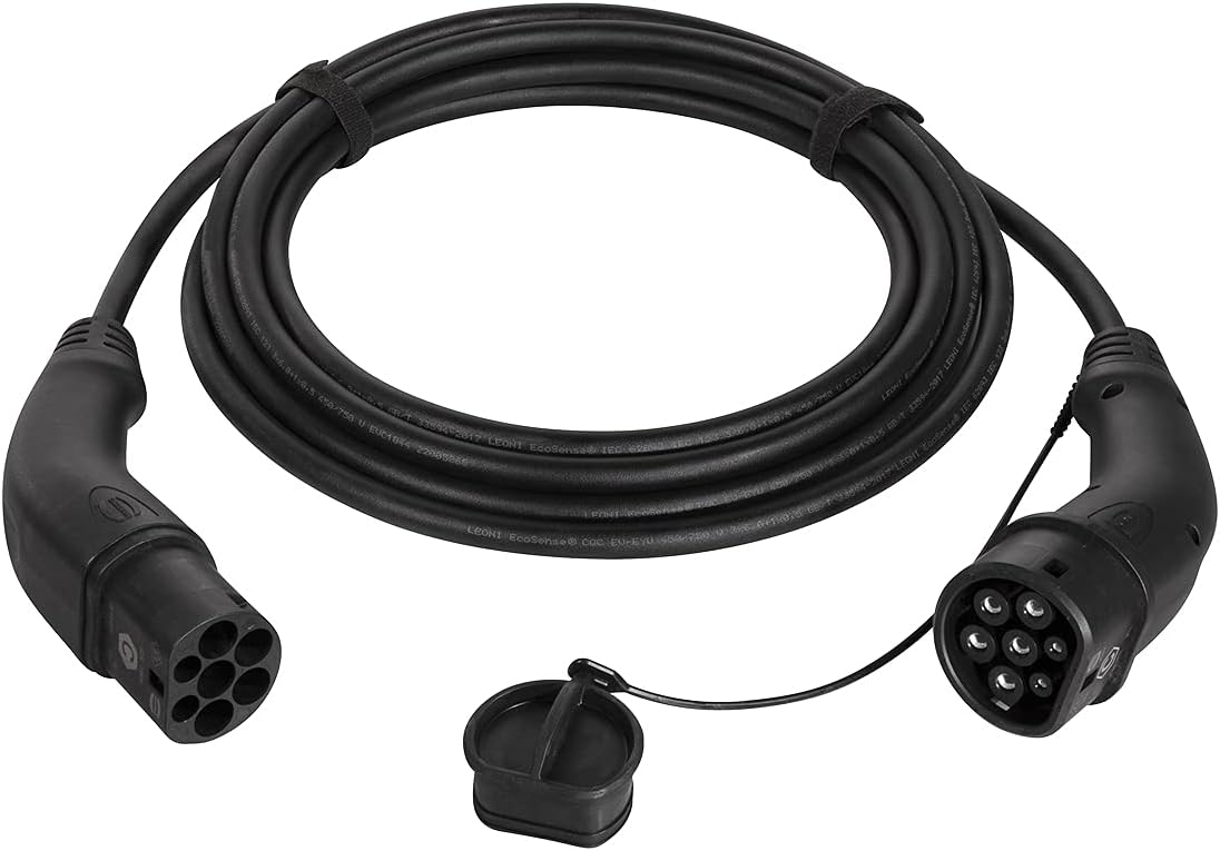 Harting EVC0101 – Electronic Car Charging Cable Type 2 3 Phase 32 A, 22 kW, 5 m/Certified Cable, Black