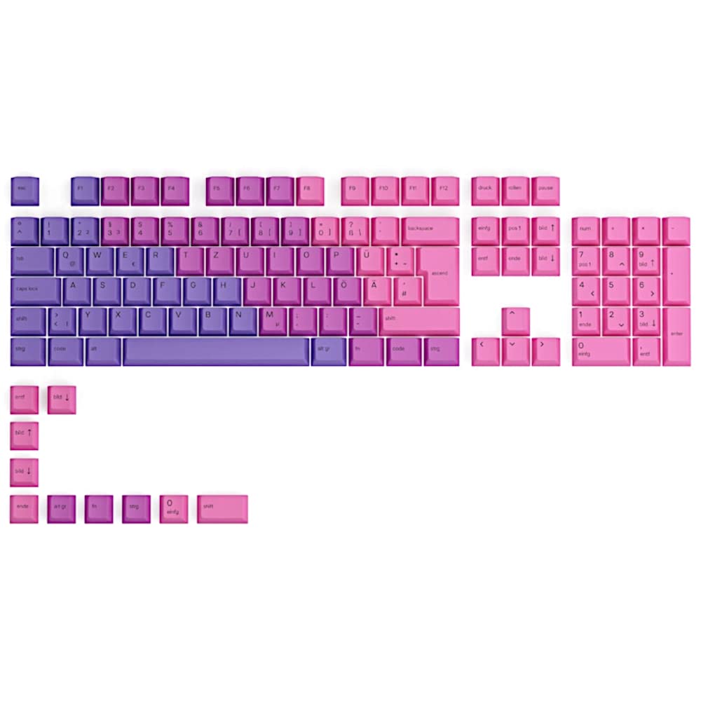 GLORIOUS Gaming 115x GPBT Keycaps - Cherry Profile, Super Durable PBT Plastic, Eye Catching Aesthetics, Superior Sound, Original Typeface, German Layout - Nebula