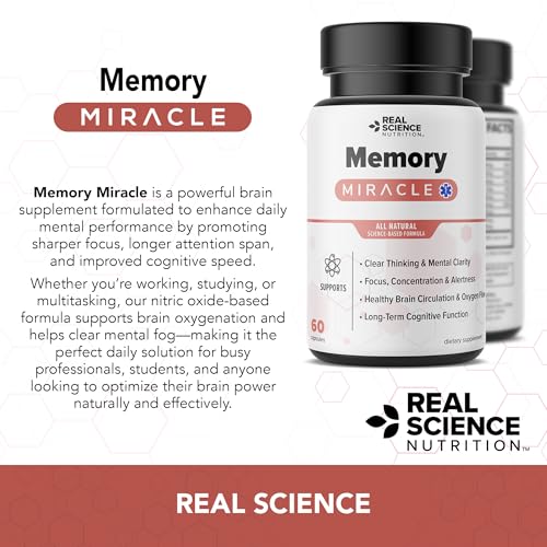 Offers Memory Miracle – Brain and Memory Support Supplement for Focus, Mental Clarity & Brain Health – Nootropic Brain Booster with Nitric Oxide – 60 Capsules - Image 5