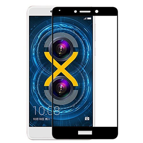 Image of Screen Protector for Huawei Honor 6X (Black) Tempered Glass Edge-to-Edge 6D Screen Guard With Installation Kit