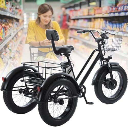 pealiritansemen Elektro-Dreirad Für Erwachsene, 20 Zoll Fat Tires E-Mountainbike Mit 48v 12ah Wechselakku, 350w Motor, Professionelle 160-mm-Scheibenbremsen, 40 km/h & 35 km Reichweite
