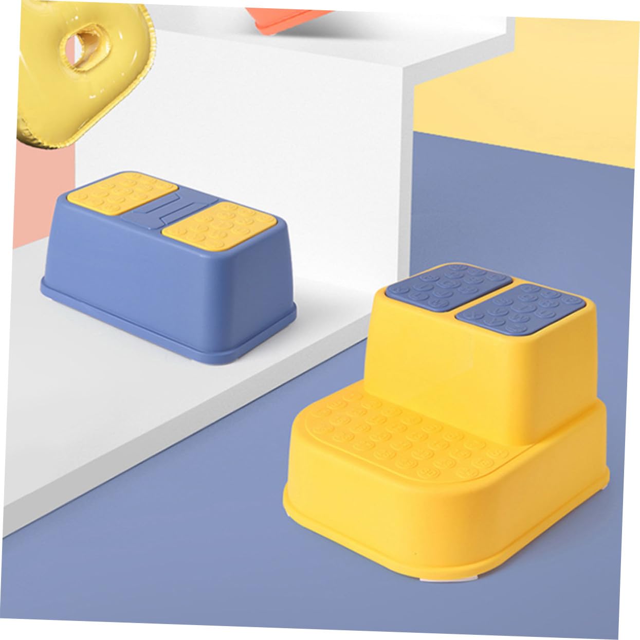 NOLITOY Kinder Tritthocker in Blau aus Stabilem Pp Kunststoff mit Rutschfester Oberfläche und Feiner Verarbeitung für Kinderzimmer und Zuhause