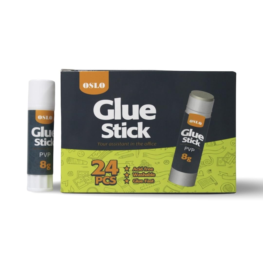 Ready Stock Oslo Safe & Child-Friendly Craft Glue for Arts & Crafts Activities, Strong-Hold adhesive for School & Office - 8 Grams (Pack of 24 Pcs)