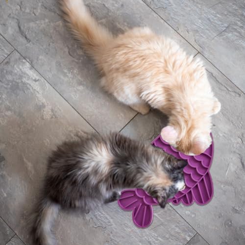 Image of SPOT Soothers Fish Lick Mat - 9.75in Slow Feeder & Calming Mat for Cats, Kittens, Medium & Large Dogs and Puppies, Food-Grade Rubber, Dishwasher Safe, Anxiety & Boredom Relief