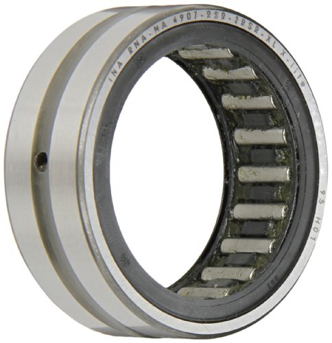 INA RNA49072RS Precision Needle Roller Bearing, Steel Cage, Open End, Double Sealed, Oil Hole, Metric, 42mm ID, 55mm OD, 20mm Width, 4800rpm Maximum Rotational Speed